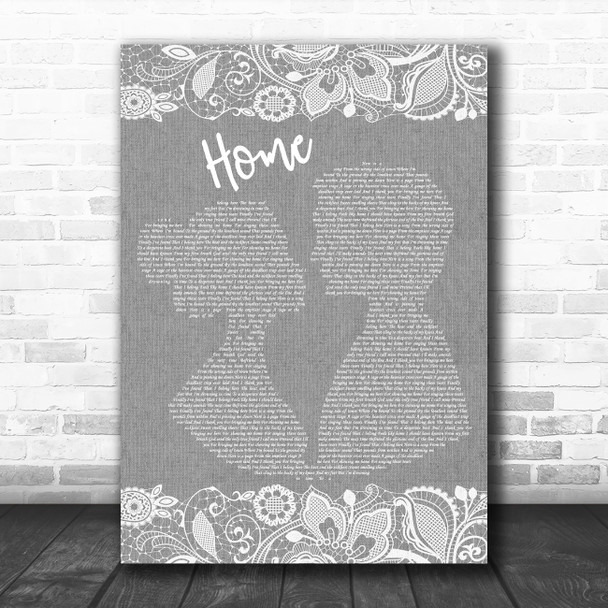 Depeche Mode Home Burlap & Lace Grey Song Lyric Quote Print