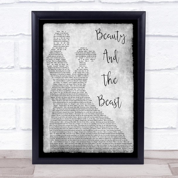 Stevie Nicks Beauty And The Beast Man Lady Dancing Grey Song Lyric Quote Print