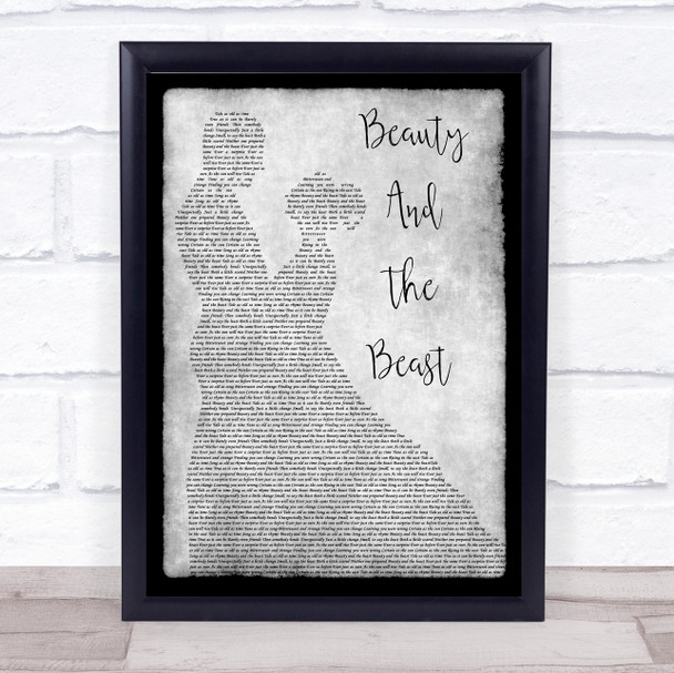 Angela Lansbury Beauty And The Beast Man Lady Dancing Grey Song Lyric Print