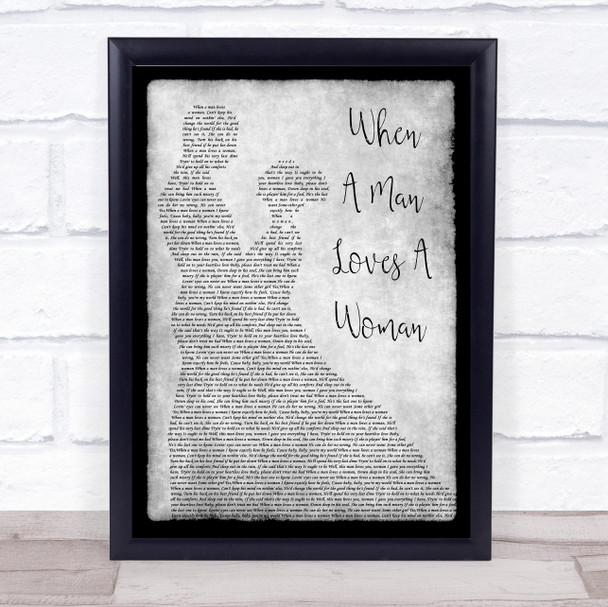 Percy Sledge When A Man Loves A Woman Man Lady Dancing Grey Song Lyric Print