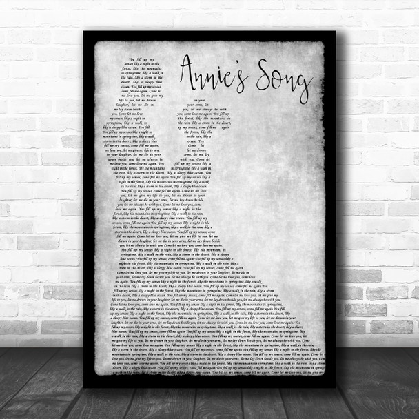 John Denver Annie's Grey Song Man Lady Dancing Grey Song Lyric Quote Print