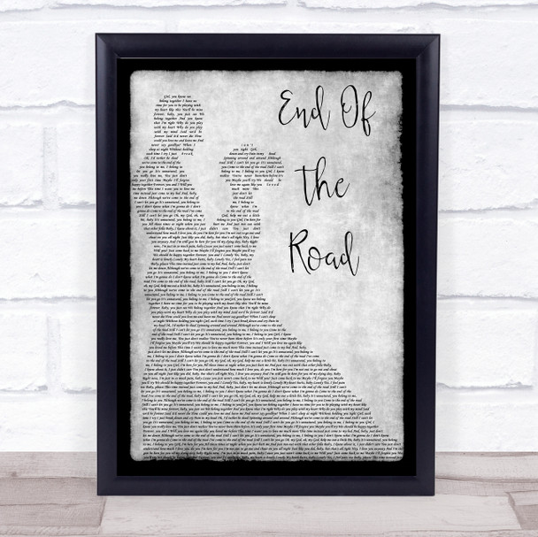 Boyz II Men End Of The Road Man Lady Dancing Grey Song Lyric Quote Print