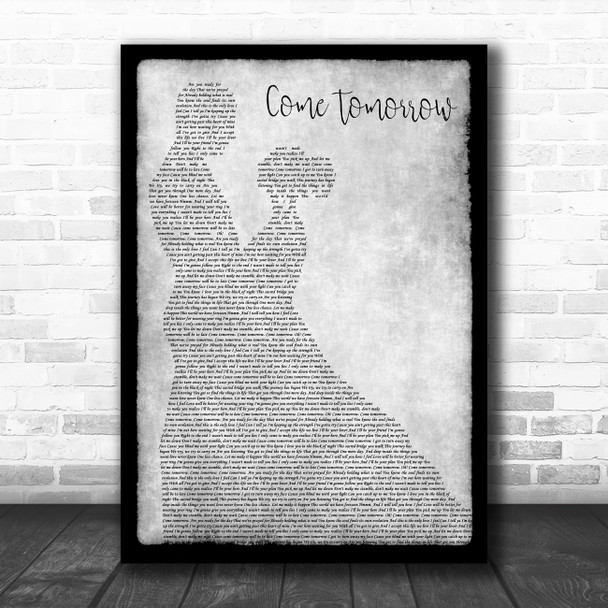 Barbra Streisand Come Tomorrow Man Lady Dancing Grey Song Lyric Quote Print