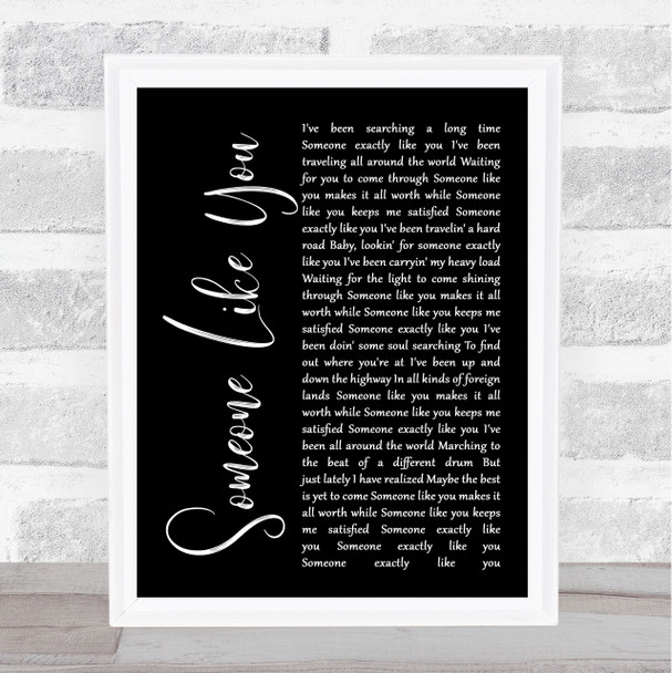 Van Morrison Someone Like You Black Script Song Lyric Music Wall Art Print