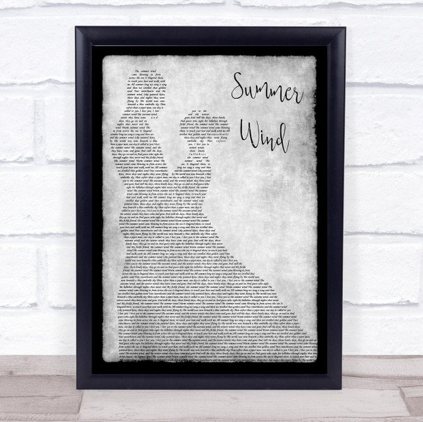 Frank Sinatra Summer Wind Man Lady Dancing Grey Song Lyric Print