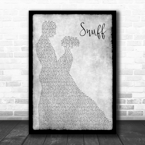 Slipknot Snuff Man Lady Dancing Grey Song Lyric Quote Print