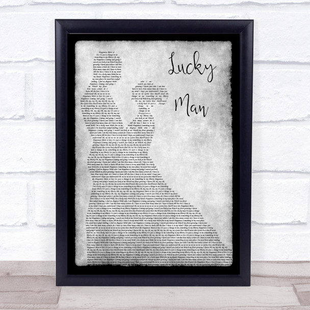 The Verve Lucky Man Man Lady Dancing Grey Song Lyric Print
