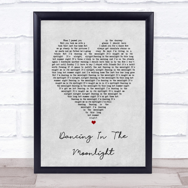 Thin Lizzy Dancing In The Moonlight Grey Heart Song Lyric Print