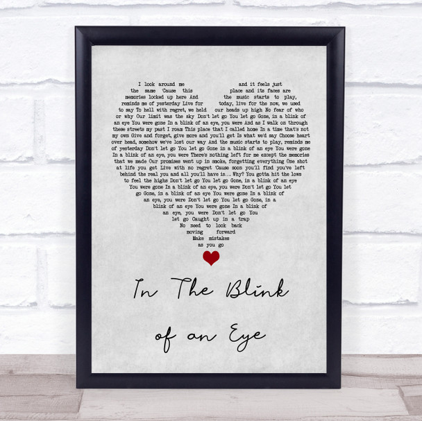 Those Damn Crows In The Blink of an Eye Grey Heart Song Lyric Print