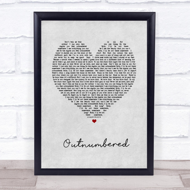 Dermot Kennedy Outnumbered Grey Heart Song Lyric Print