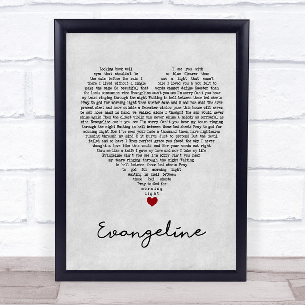 Turnpike Troubadours Evangeline Grey Heart Song Lyric Print