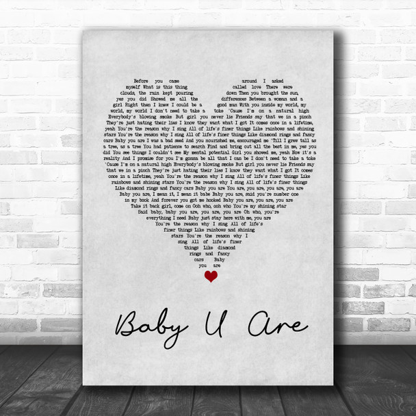 Gerald Levert Baby U Are Grey Heart Song Lyric Print