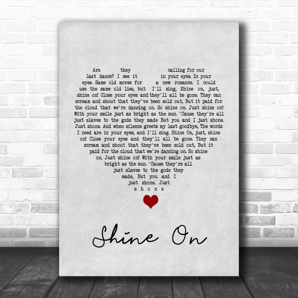 James Blunt Shine On Grey Heart Song Lyric Print