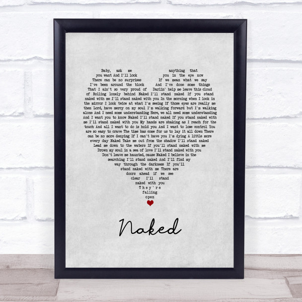 Bodeans Naked Grey Heart Song Lyric Print