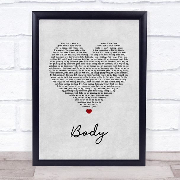 Loud Luxury feat. Brando Body Grey Heart Song Lyric Print