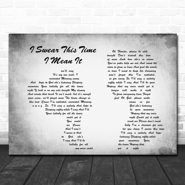 Mayday Parade I Swear This Time I Mean It Man Lady Couple Grey Song Lyric Print
