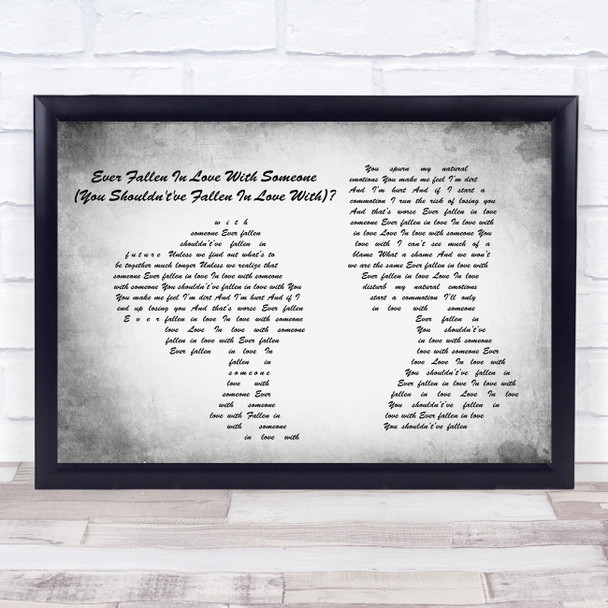 Buzzcocks Ever Fallen In Love With Someone Couple Grey Song Lyric Print