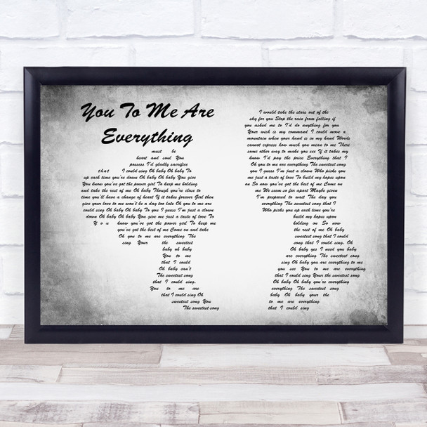 The Real Thing You To Me Are Everything Man Lady Couple Grey Song Lyric Print