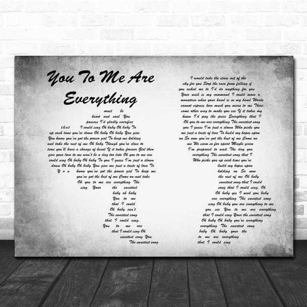 The Real Thing You To Me Are Everything Man Lady Couple Grey Song Lyric Print