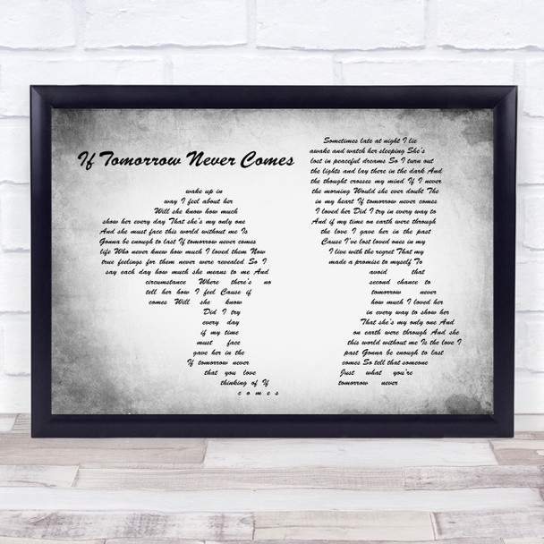 Garth Brooks If Tomorrow Never Comes Man Lady Couple Grey Song Lyric Quote Print