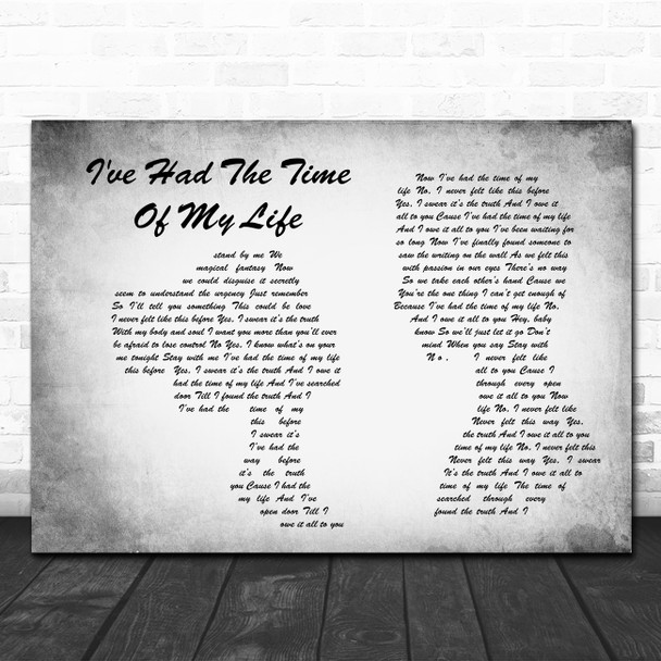 Bill Medley & Jennifer Warnes I've Had The Time Of My Life Man Lady Grey Print