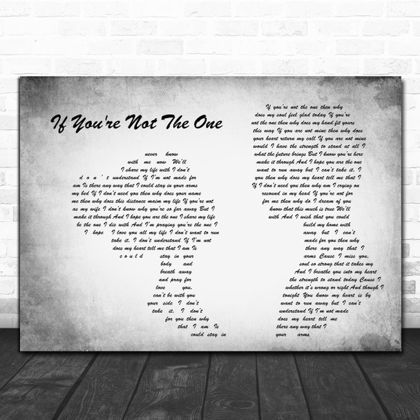 Daniel Bedingfield If You're Not The One Man Lady Couple Grey Song Lyric Print