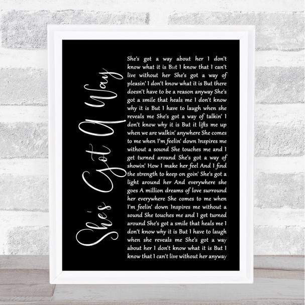 Billy Joel She's Got A Way Black Script Song Lyric Music Wall Art Print