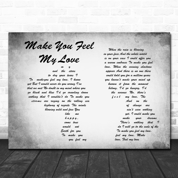 Straight No Chaser Make You Feel My Love Man Lady Couple Grey Song Lyric Print
