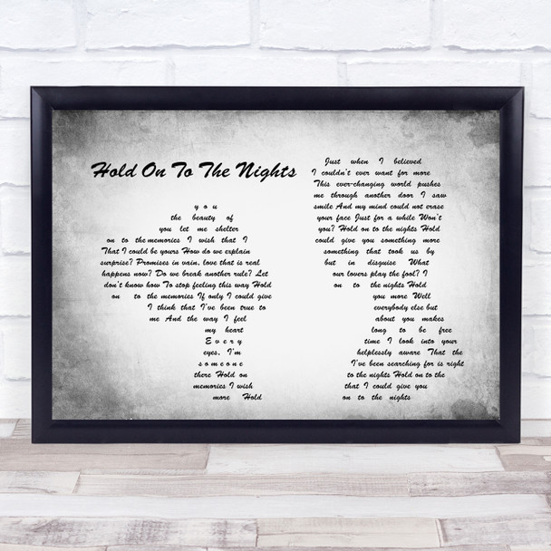 Richard Marx Hold On To The Nights Man Lady Couple Grey Song Lyric Quote Print