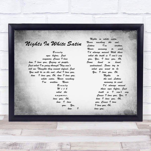 Moody Blues Nights In White Satin Man Lady Couple Grey Song Lyric Quote Print