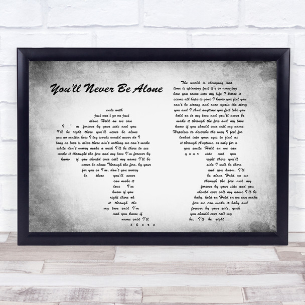 Anastacia You'll Never Be Alone Man Lady Couple Grey Song Lyric Quote Print