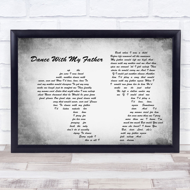 Luther Vandross Dance With My Father Man Lady Couple Grey Song Lyric Quote Print