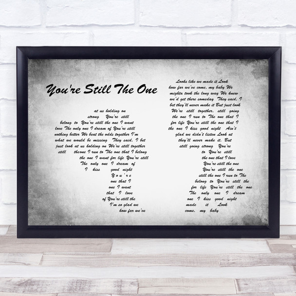 Shania Twain You're Still The One Man Lady Couple Grey Song Lyric Quote Print