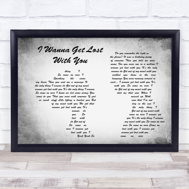 Stereophonics I Wanna Get Lost With You Grey Man Lady Couple Song Lyric Print