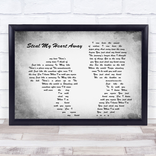 Van Morrison Steal My Heart Away Man Lady Couple Grey Song Lyric Quote Print