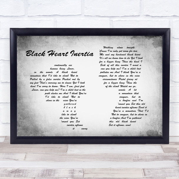 Incubus Black Heart Inertia Man Lady Couple Grey Song Lyric Quote Print