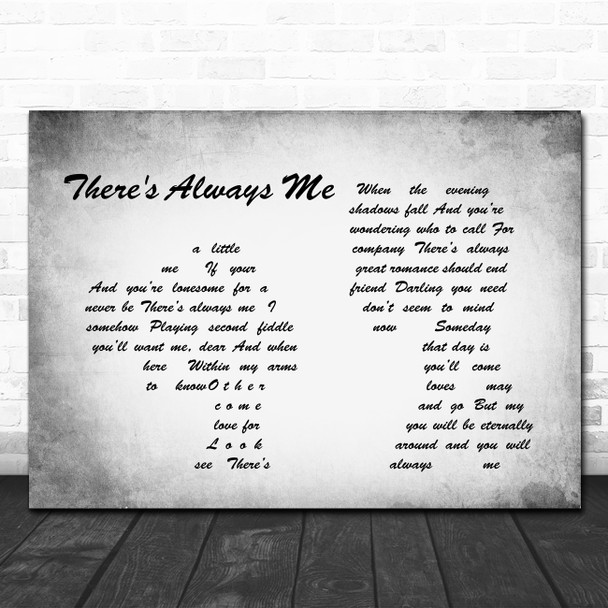 Elvis Presley There's Always Me Man Lady Couple Grey Song Lyric Quote Print