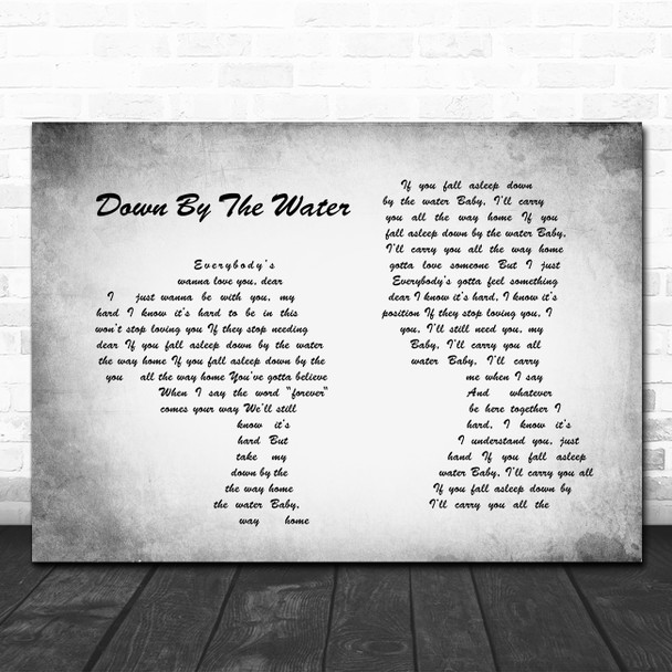 The Drums Down By The Water Man Lady Couple Grey Song Lyric Quote Print