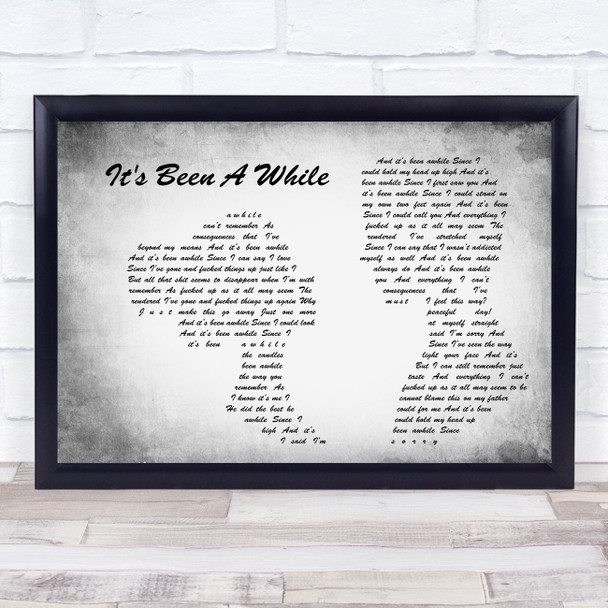 Staind It's Been A While Man Lady Couple Grey Song Lyric Quote Print