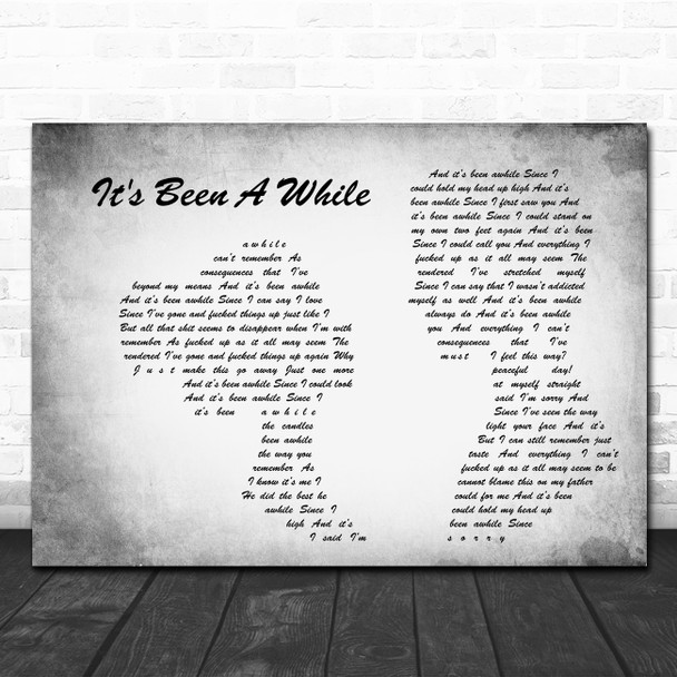 Staind It's Been A While Man Lady Couple Grey Song Lyric Quote Print