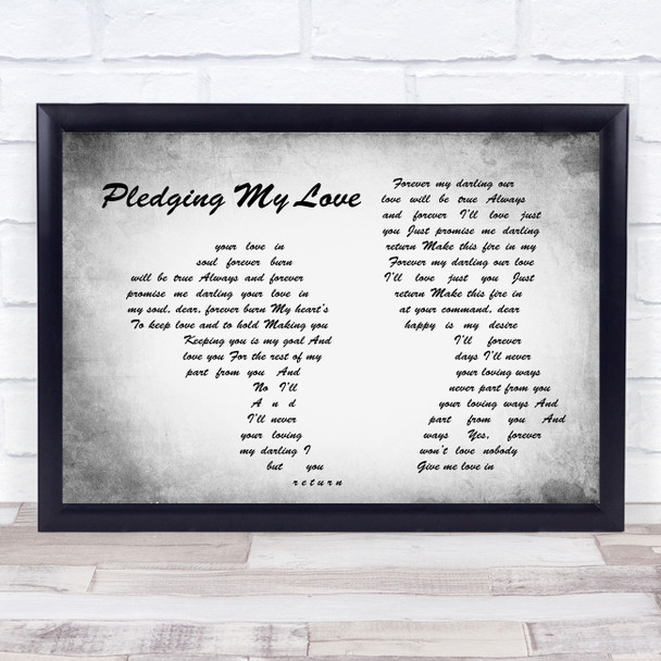 Marvin Gaye & Diana Ross Pledging My Love Man Lady Couple Grey Song Lyric Print