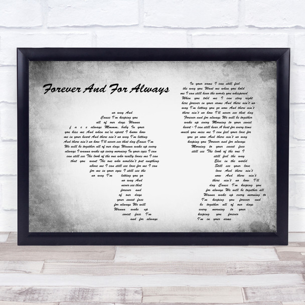 Shania Twain Forever And For Always Man Lady Couple Grey Song Lyric Print