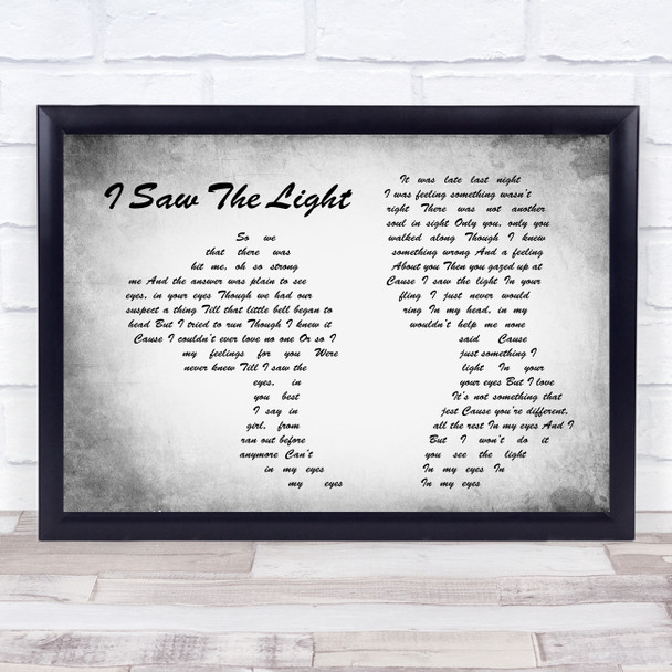 Todd Rundgren I Saw The Light Man Lady Couple Grey Song Lyric Quote Print
