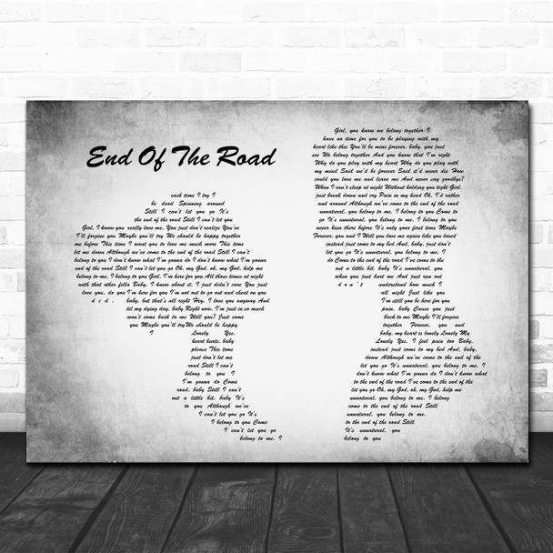 Boyz II Men End Of The Road Man Lady Couple Grey Song Lyric Quote Print