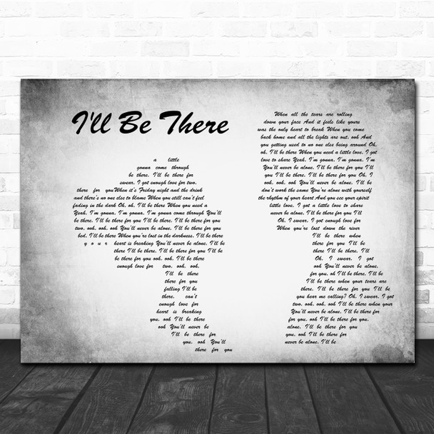 Jess Glynne I'll Be There Man Lady Couple Grey Song Lyric Quote Print