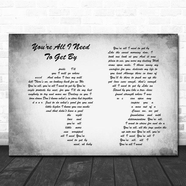 Marvin Gaye & Tammi Terrell You're All I Need To Get By Couple Grey Song Print