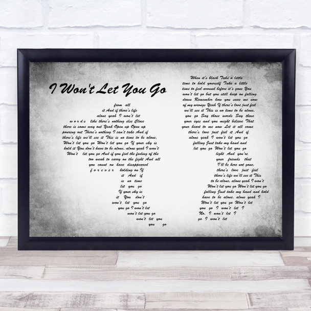 James Morrison I Won't Let You Go Man Lady Couple Grey Song Lyric Print