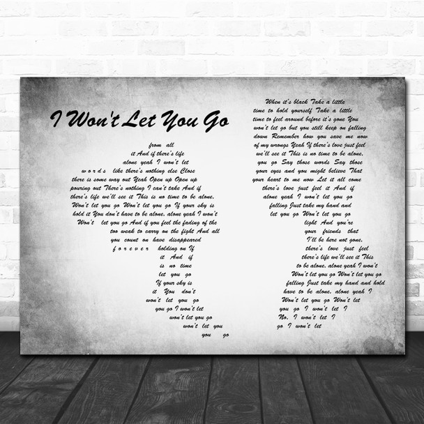 James Morrison I Won't Let You Go Man Lady Couple Grey Song Lyric Print