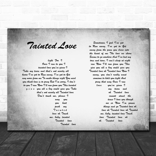 Soft Cell Tainted Love Man Lady Couple Grey Song Lyric Quote Print