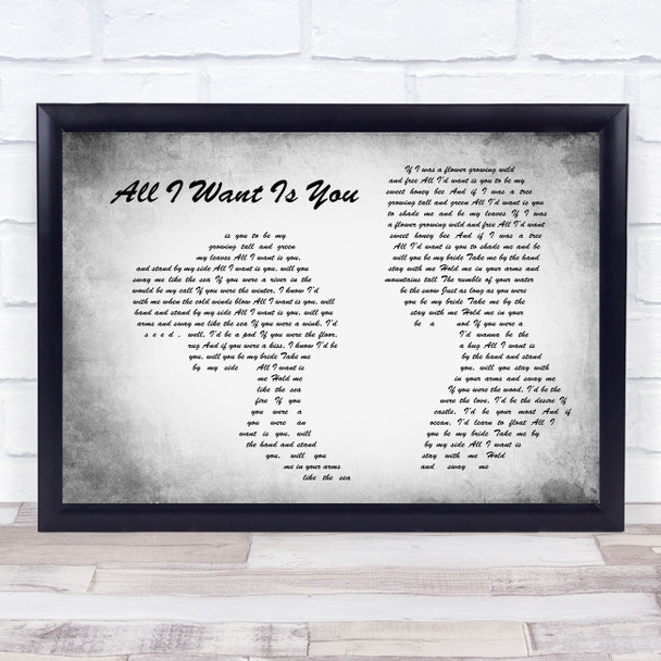 Barry Louis Polisar All I Want Is You Man Lady Couple Grey Song Lyric Print